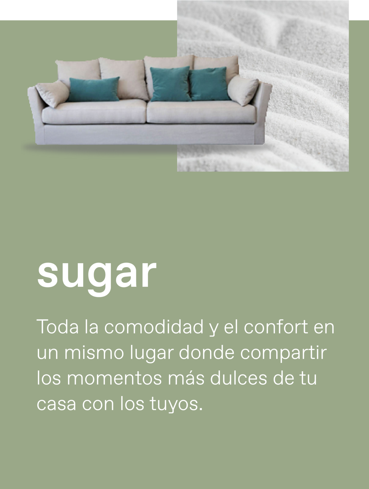 Sofá Sugar — Comodidad envolvente, momentos dulces.